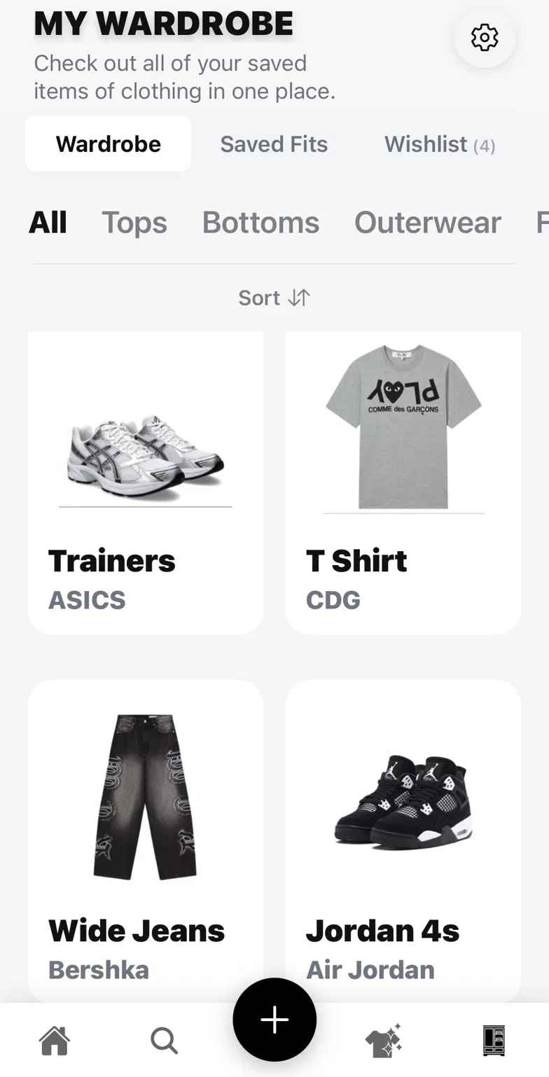 My Styles Digital Wardrobe screen showing a full range of catalogued items across categories